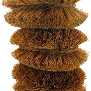 Pack of 3 Tawashi Vegetable Brushes Natural Coconut Fiber, Japanese Design, Ideal for Fruits, Veggies and Household use with Wire Hanging Loop by SKARBY