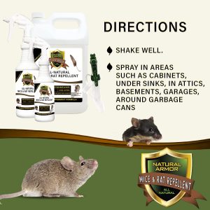 Mice & Rat Repellent. Peppermint Repellent for Mice/Mouse, Rats & Rodents. Natural Spray for Indoor & Outdoor Use. 128 OZ Gallon Trigger Sprayer Ready to Use