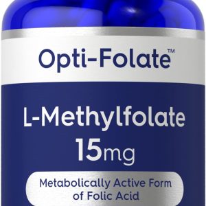 L Methylfolate 15mg | 120 Capsules | Value Size | Max Potency | Optimized and Activated | Non-GMO, Gluten Free | Methyl Folate, 5-MTHF | by Opti-Folate