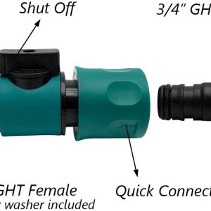 Plastic Garden Hose Quick Connect with Shutoff Set Male and Female, 3/4″ Quick Connectors with Valve for Water Hose Coupling, Quick Release Kit Hose Fittings and Adapters (5 Sets/ 10 Pc)