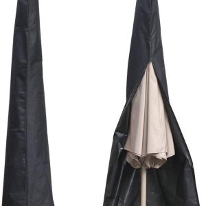 POAO Waterproof UV-resistant 600D Patio Umbrella Zipper Cover fit 6ft to 11ft Umbrellas Canopy Patio Garden Outdoor