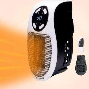 KEXMY Space Heater 500W – 2 in 1 Heating & Cooling Heaters for Indoor Use – Portable Heater Plug-In with Led Screen Display – Electric Space Heater for Office and Home