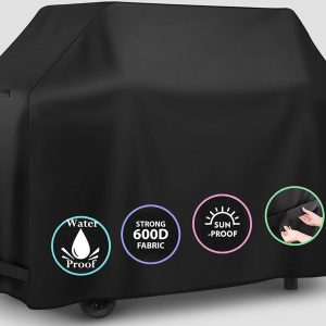 BBQ Cover, 600D Oxford Heavy Duty Waterproof Grill Cover, 2-3 Burner Gas BBQ Covers, Windproof, Rip-Proof, Outdoor Large Barbecue Cover(147 x61 x112 cm)