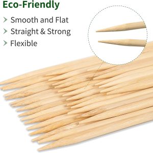Amrankuo Bamboo Sticks Garden Wood Plant Stakes,Eco-Friendly Floral Support Wooden,Indoor Gardening Supports,Wooden Sign Posting Sticks,Tomato Stakes,15.8 Inches Long (50-Count), Natural (S4050)