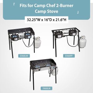 SHINESTAR Patio Cover for Camp Chef 2 Burner Stove, Also Fit Gas One B-5000 and More, Durable & Waterproof, 32.25W x 16D x 21.6H, Black