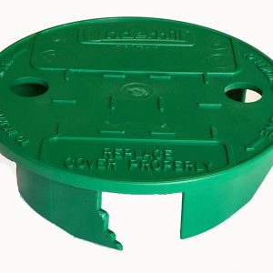 Underhill Sprinkler Valve Round Box Lid, VersaLid 6” to 7” Universal, Cover for Automatic Irrigation System, Lawn, Yard, Outside, Green, VL-6