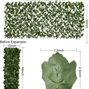 DearHouse Fence Privacy Screen for Balcony Patio Outdoor,Decorative Faux Ivy Fencing Panel,Artificial Hedges (Single Sided Leaves)