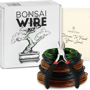 Leaves and Soul Tree Training Wire Kit – 5 Rolls (160ft) Aluminum Alloy Bonsai Plant Training Wire + Wire Cutter + Canvas Storage Bag – Bonsai Accessories for Beginners & Professionals