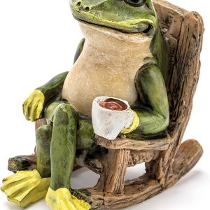 Miniature Frog Garden Statue – 2″ Tall – Mini Outdoor Accessory Figurine for Fairy Garden