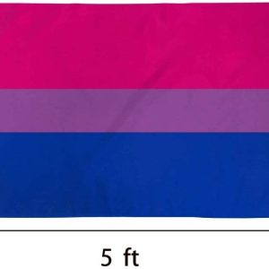 Bisexual Pride Flag (3×5 Feet) – Vivid Color and Fade Proof – Canvas Header and Double Stitched