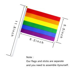 Consummate 70 Pack Rainbow Pride Flag Set Small Mini Gay Stick Flags LGBT Party Decorations