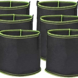 LATERN 6 Pack 5 Gallons Plant Growing Bags, Nonwoven Fabric Breathable Grow Bags Heavy Duty Thickened Root Aeration Garden Pots Container with Straps Handles, for Flowers Vegetables