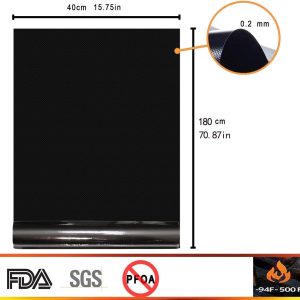 QH7 BBQ Grill Mat,BBQ Cooking Mat Non Stick Barbecue Baking Mats for Charcoal, Gas or Electric Grill – Heat Resistant,Barbeque Grill Mats Reusable and Easy to Clean, FDA Aproved ((180X40) CM)