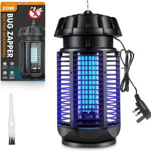Mosquito Killer Lamp, Mosquito and Flies Killer Trap, 20W UV Light Bug Zapper, 360° Indoor and Outdoor Fly Killing Lamp, 900 Sq Ft Coverage, Easy to Clean & Effective Killer for Flies Moths Mosquitoes