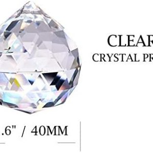 SINEHE Clear Crystal Prism Ball Rainbow Suncatchers Window Prisms Suncatcher, 40MM / 3 Pack
