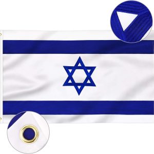 WOWFLAG Israel Flag 3×5 FT, Israeli Flags Durable Embroidered with Vivid Color, Triple Stitching, Canvas Header and Brass Grommets for All-Weather Outdoor Display