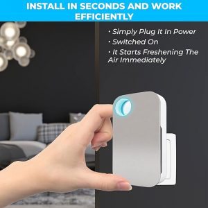 Air Purifier plug in, Negative Ion Generator – Portable Air Purifiers, Deodorizer Filterless Mobile Ionizer Air Cleaning for Home, Office, Allergies, Pets, Smokers, Toilet, Bathroom, Kitchen, Bedroom