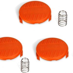 KEXMY Biowow 3 Pack Trimmer Replacement 385022-03 Cover Weed Eater Spool Bump Cover&Spring for Black and Decker Black Decker RC-100-P, Weed Eater Cover, Weed Wacker Parts